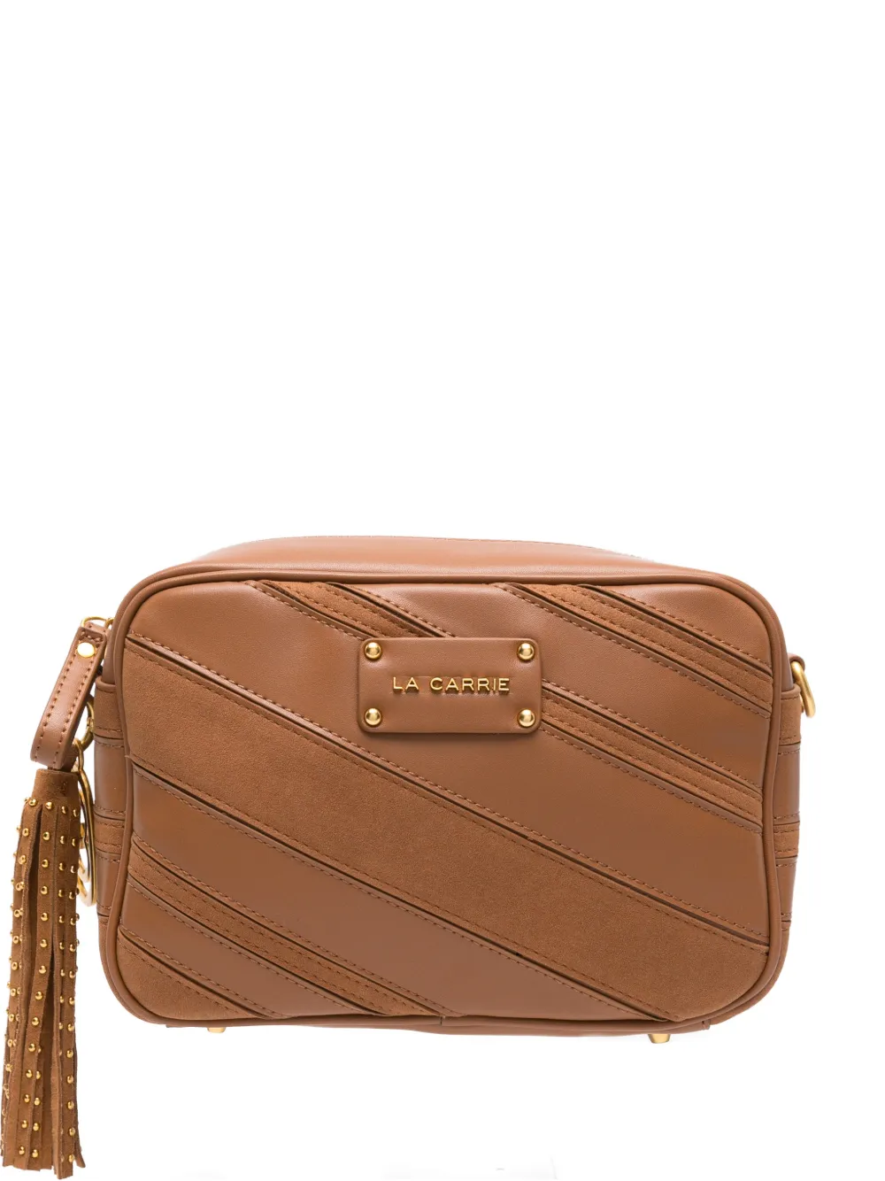 La Carrie quilted-finish tassel-detail crossbody bag - Marrone
