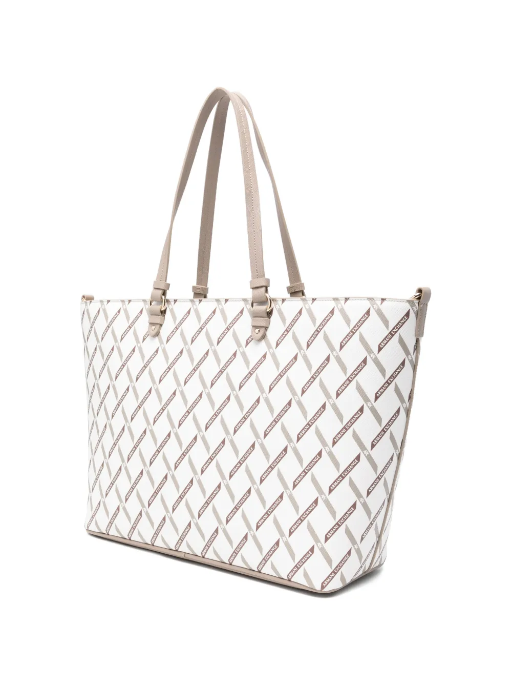 Armani Exchange Shopper met logoprint Beige