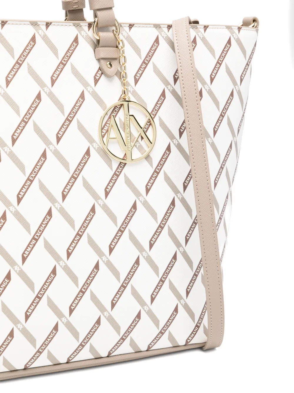 Armani Exchange Shopper met logoprint Beige