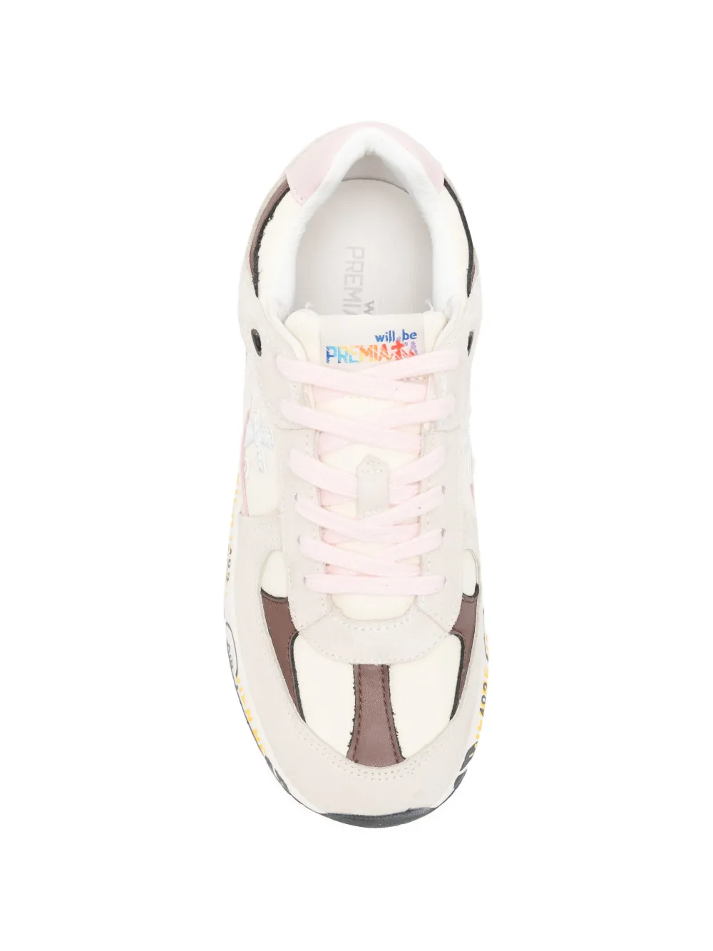 Premiata Kids Diva panelled logo-patch sneakers Beige