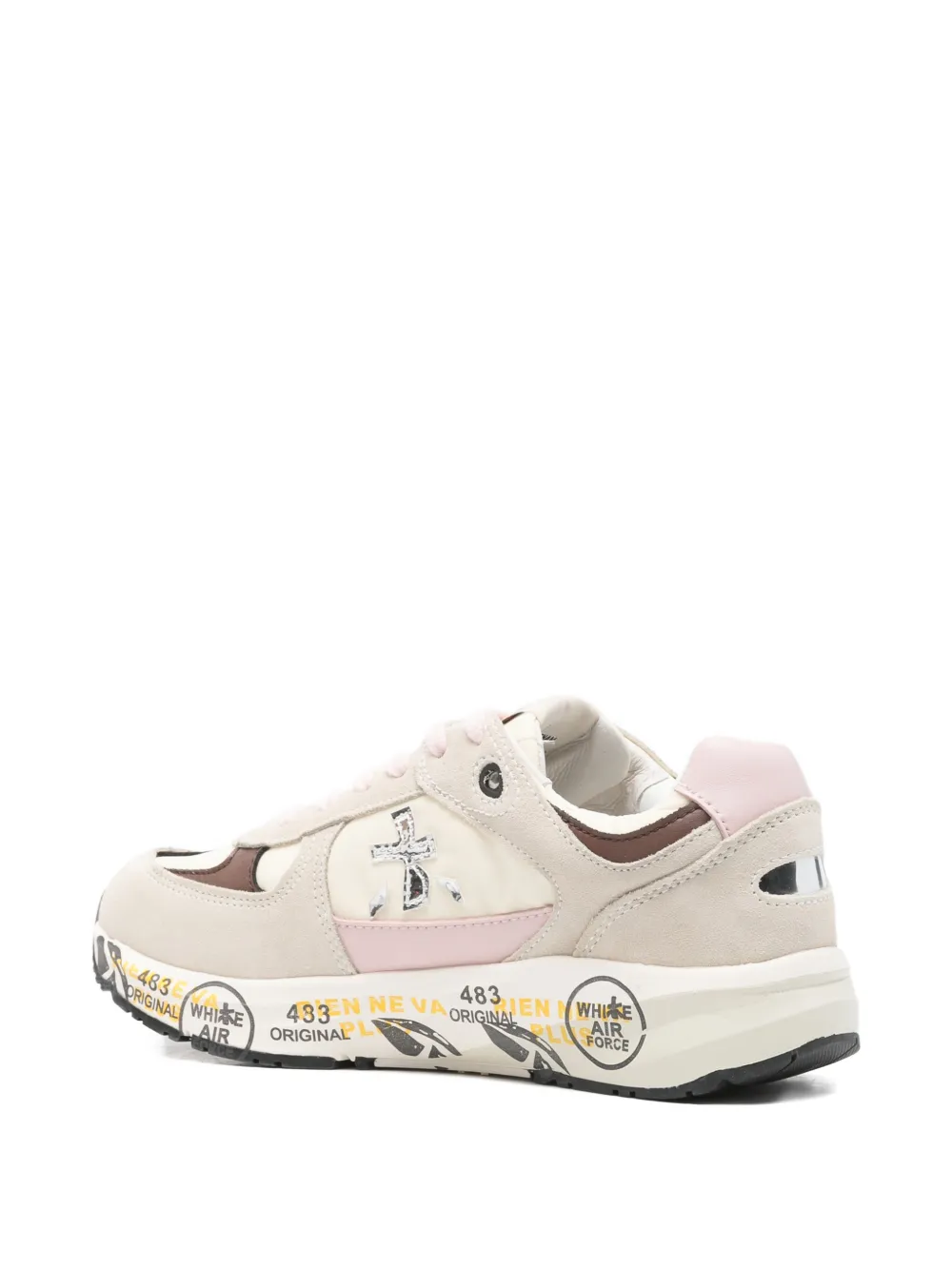Premiata Kids Diva panelled logo-patch sneakers Beige