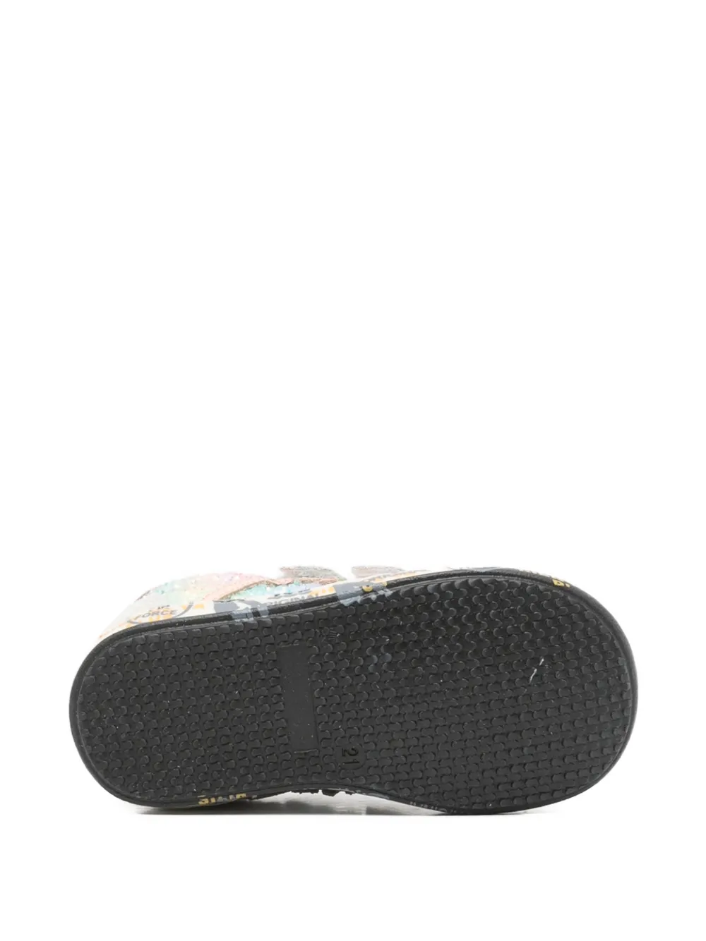 Premiata Kids Baby Wally glitter-embellished touch-strap sneakers Grijs