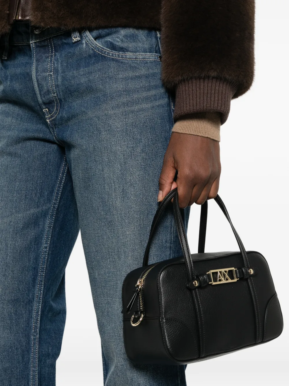 Armani Exchange Heuptas met logoplakkaat Zwart