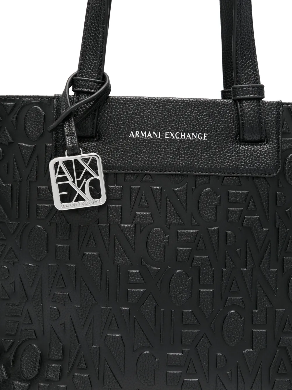 Armani Exchange Shopper met logo-reliëf Zwart