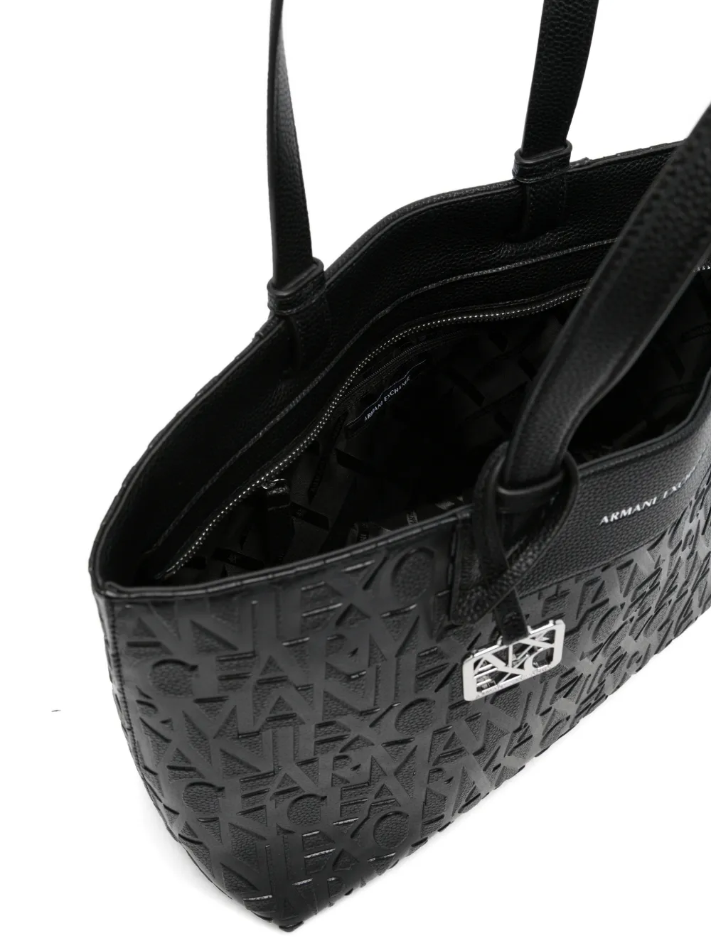 Armani Exchange Shopper met logo-reliëf Zwart
