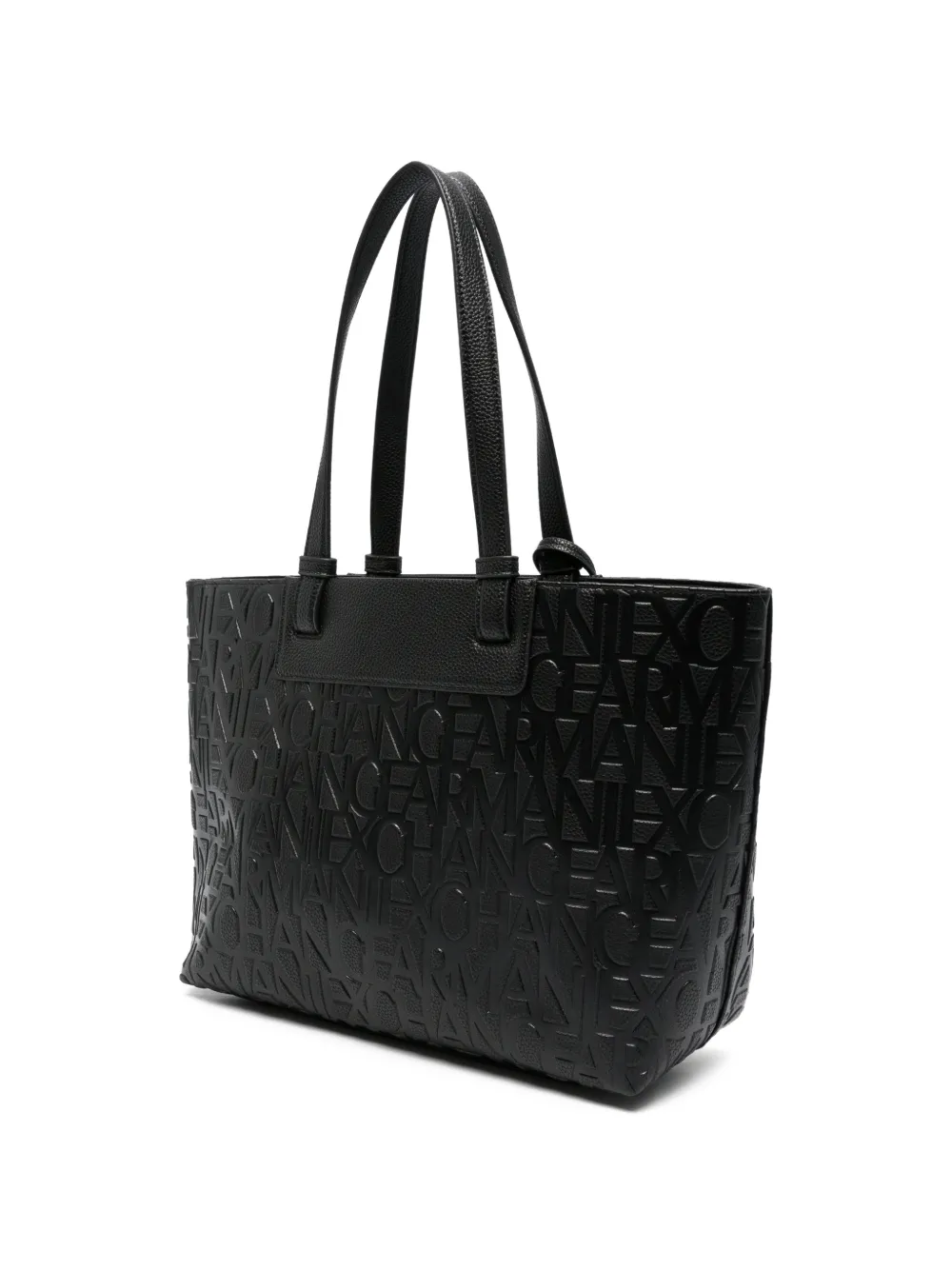 Armani Exchange Shopper met logo-reliëf Zwart