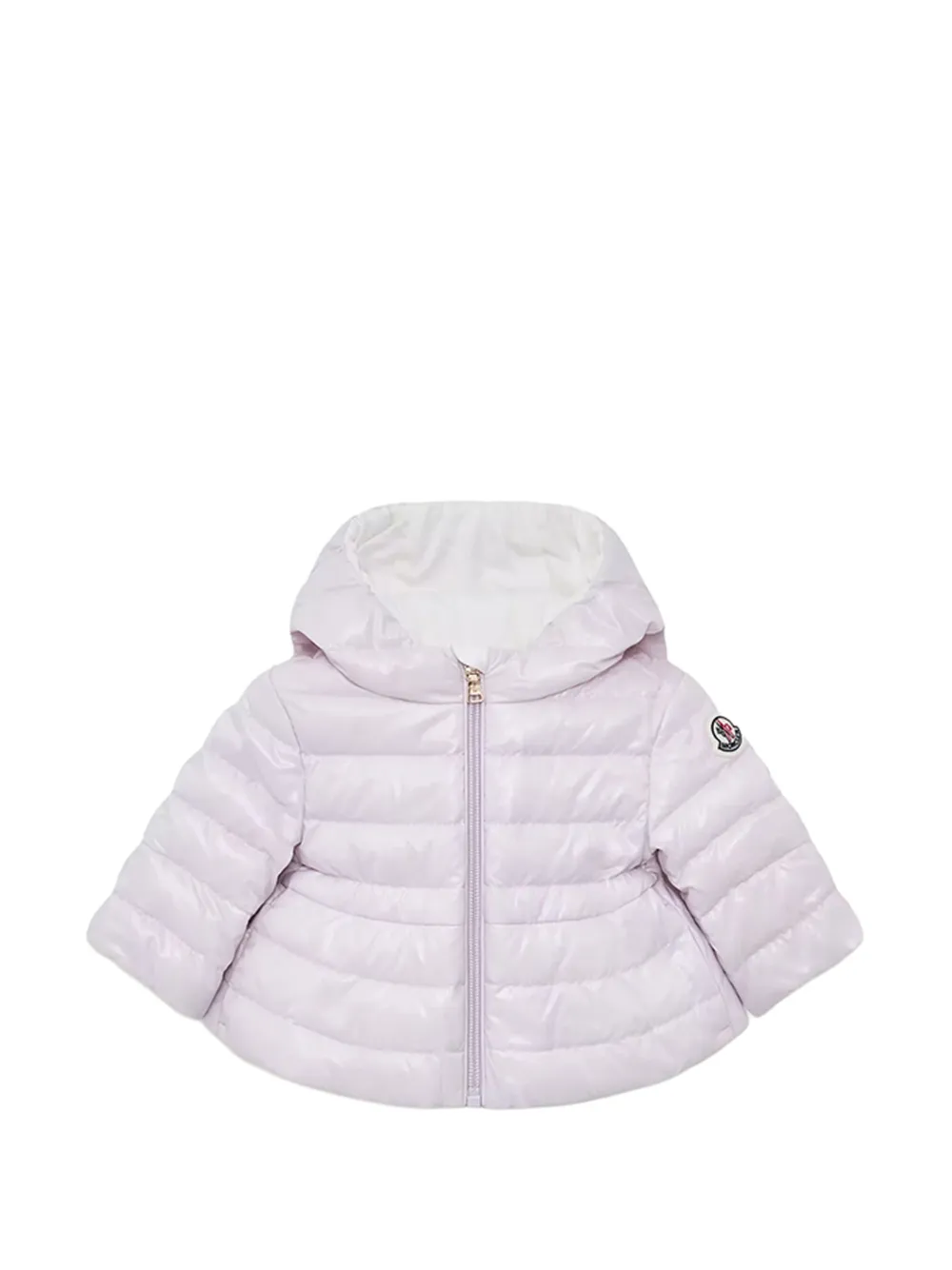 Moncler Enfant Pinar gewatteerd jack met capuchon Paars