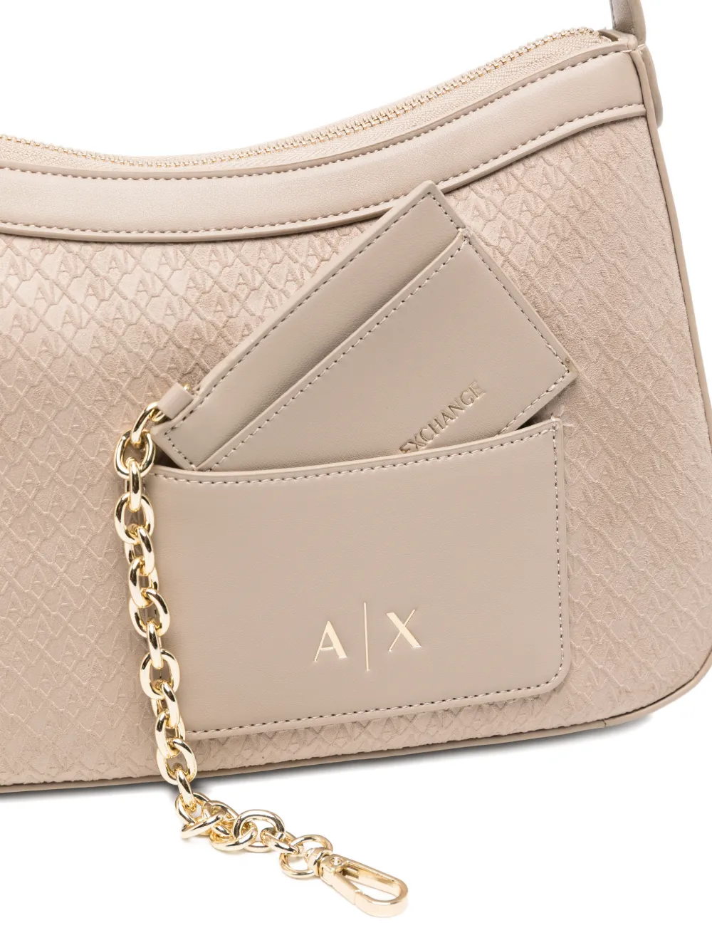 Armani Exchange Schoudertas met logo-reliëf Beige