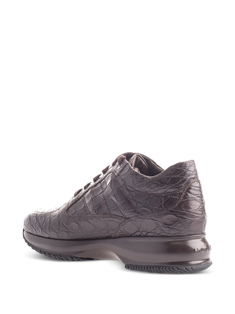Hogan crocodile-effect leather sneakers Bruin