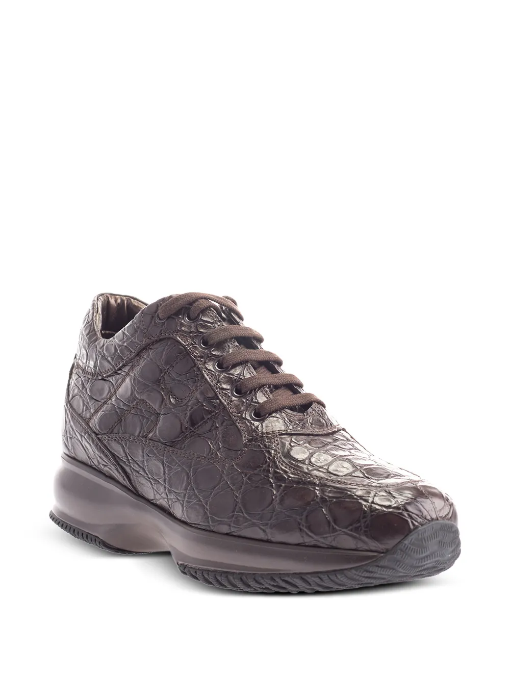 Hogan crocodile-effect leather sneakers Bruin