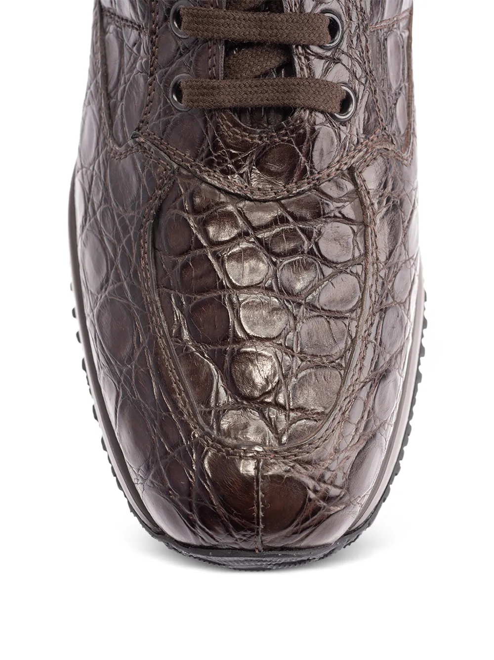 Hogan crocodile-effect leather sneakers Bruin