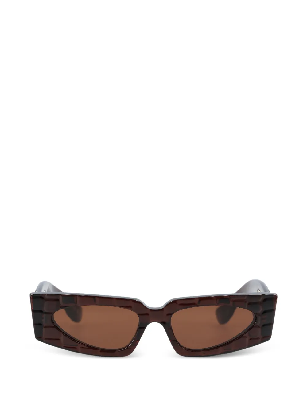 VALENTINO GARAVANI EYEWEAR VLogo rectangle-frame sunglasses - Marrone