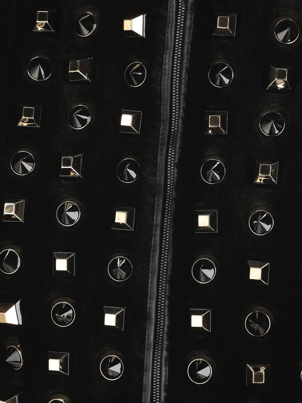 FENDI Jas van imitatiebont verfraaid met studs Zwart