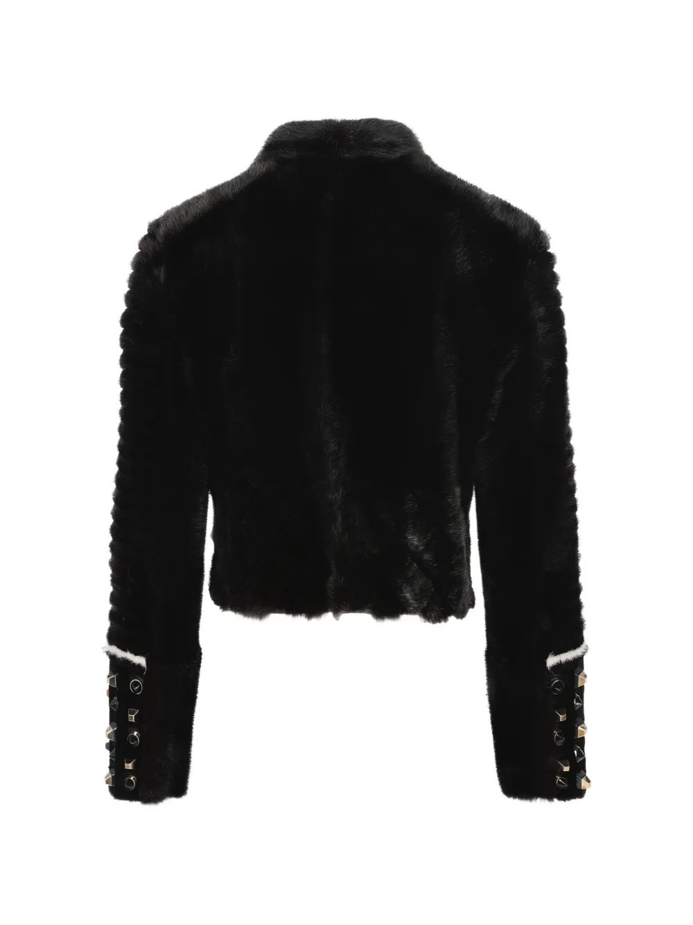 FENDI Jas van imitatiebont verfraaid met studs Zwart