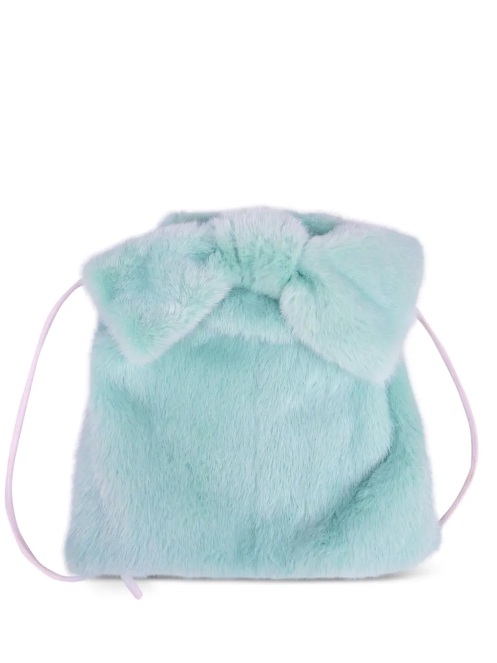 mate bow-detail faux-fur backpack - Verde
