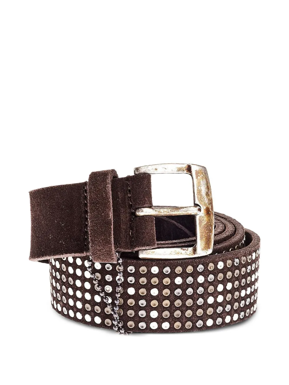 D'amico stud-embellished suede belt - Marrone