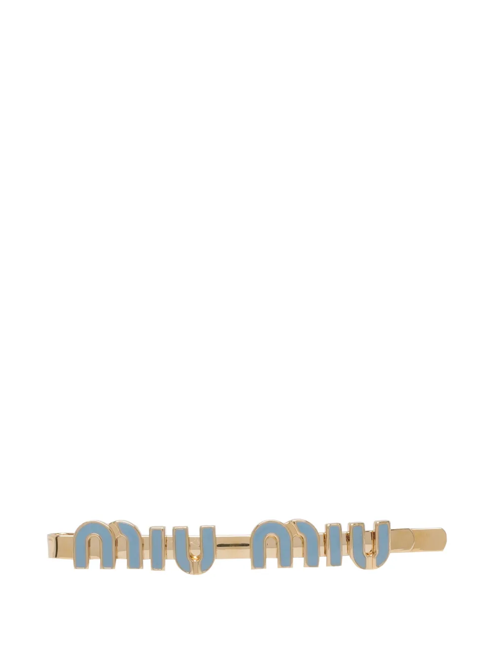 Miu Miu logo-plaque hair clip - Oro