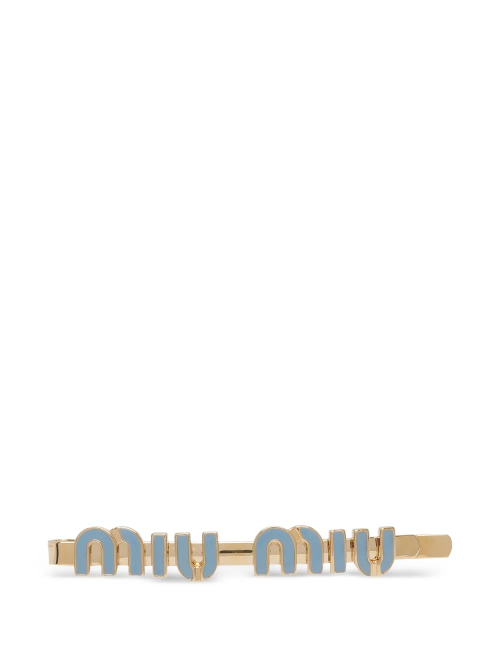 Miu Miu logo-plaque hair clip - Oro