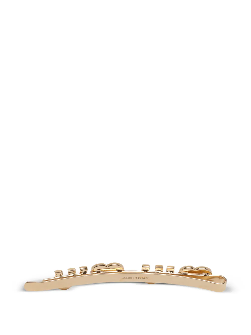 Miu Haarclip met logoplakkaat Goud
