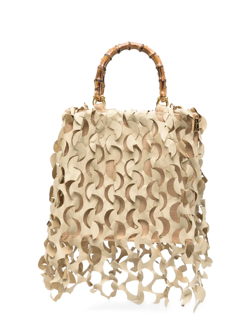 la milanesa medium Oceano bamboo-handle tote bag - Toni neutri