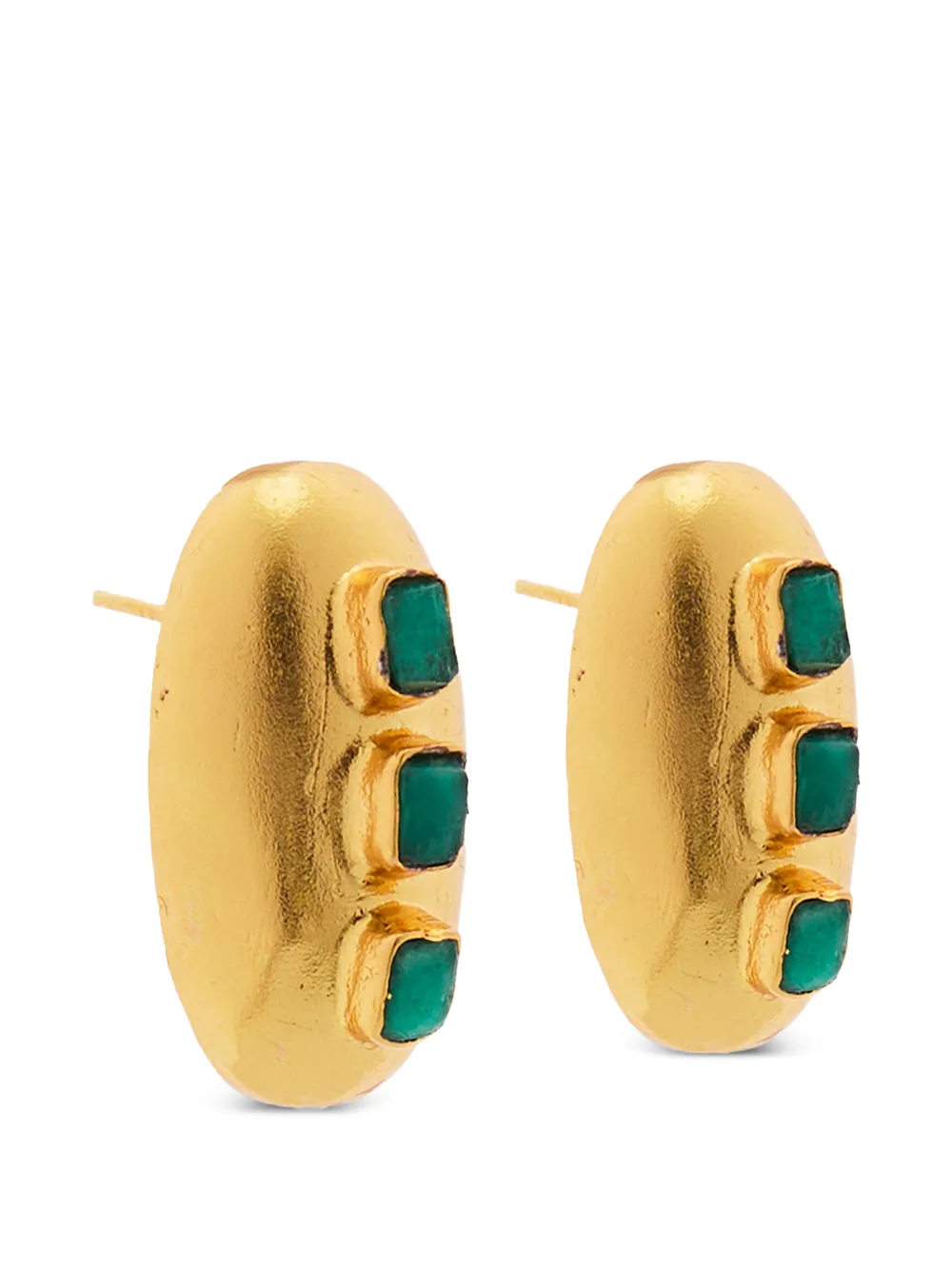 FENOMENA Havana Glow emerald earrings - Gold