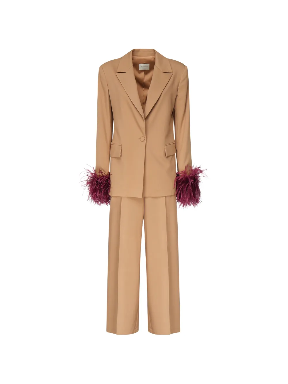 THE ARCHIVIA Ares feather-trim single-breasted suit - Toni neutri