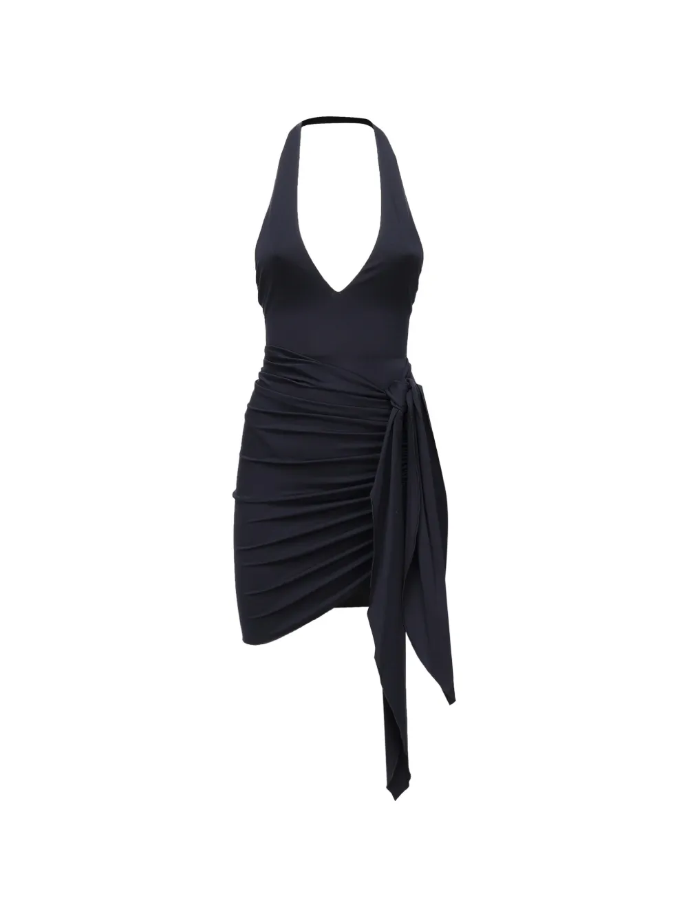 THE ARCHIVIA Soil asymmetrical-hem ruched-detail dress - Blu