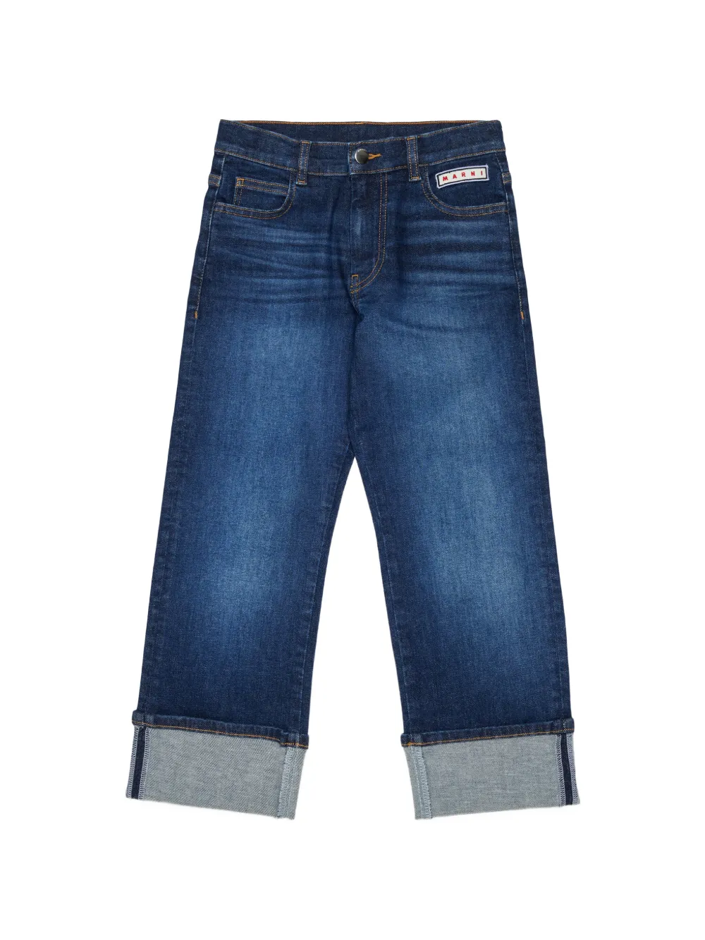 Marni Kids Jeans con risvolto - Blu