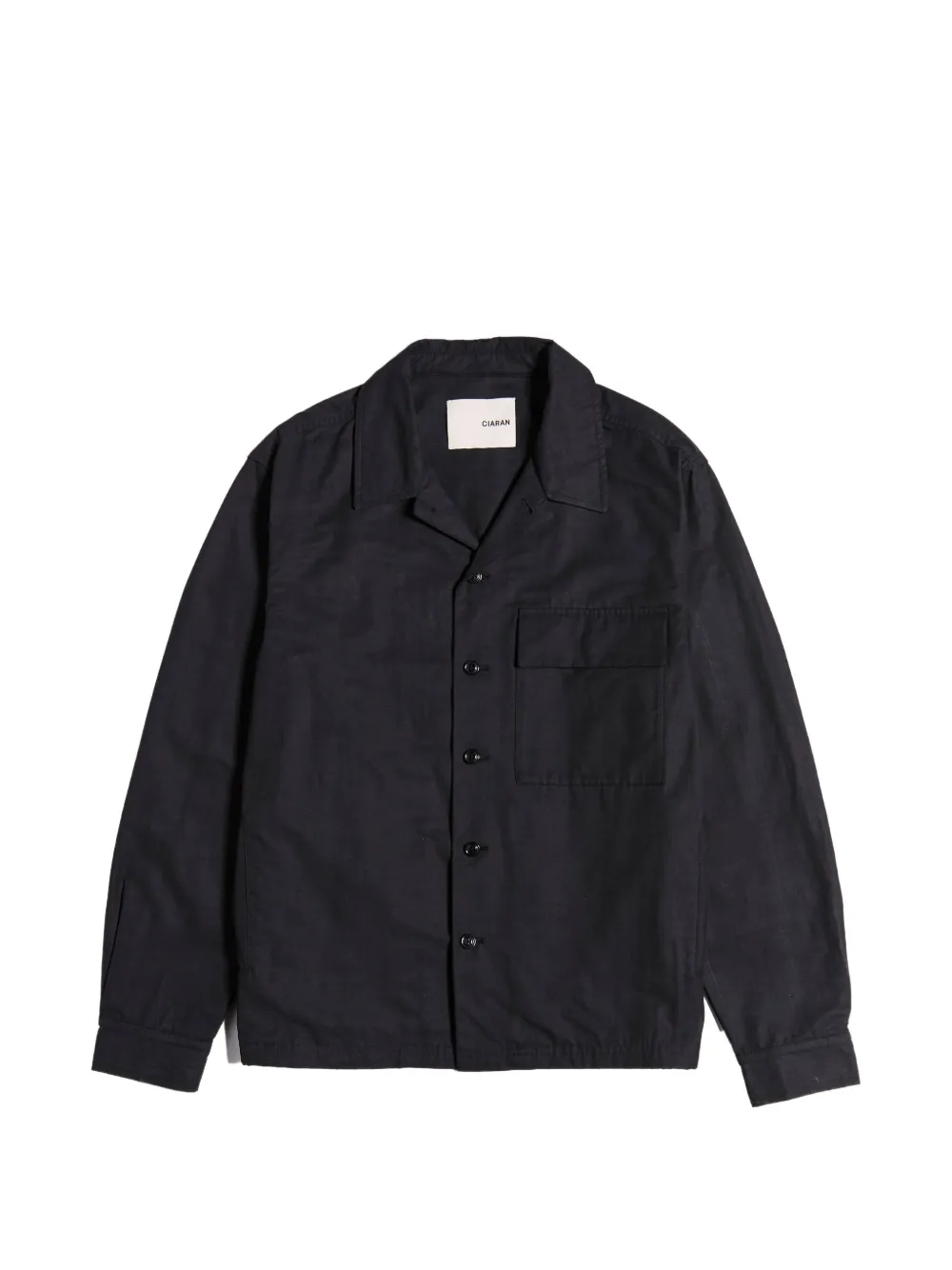 CIARAN chest-pocket overshirt | Black | Image 1