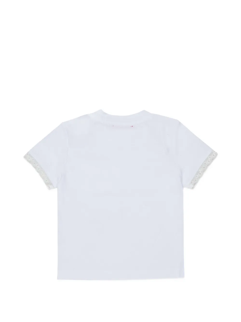 Diesel Kids T-shirt met geborduurde bloemen en kant Wit