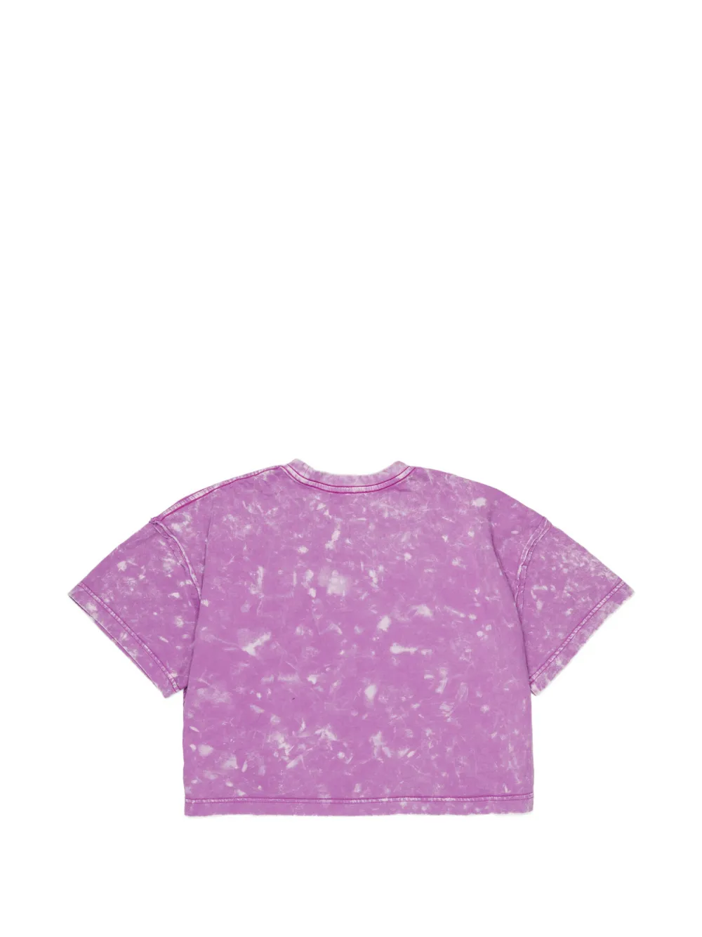 Diesel Kids T-shirt met acid wassing en logoprint Paars