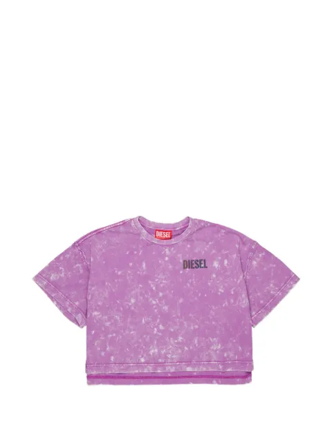 Diesel Kids acid-wash logo-print T-shirt