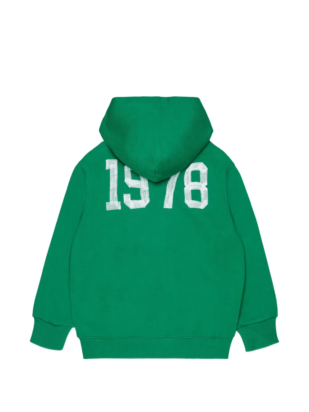 Diesel Kids Hoodie met logoprint en rits Groen