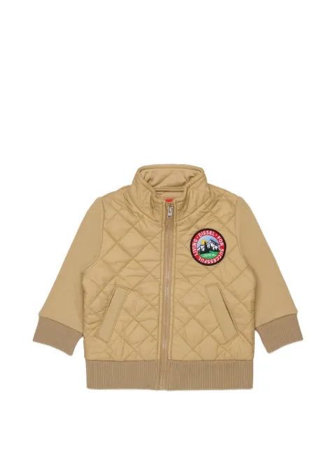 Diesel Kids quilted zip-up jacket