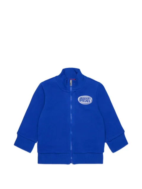 Diesel Kids logo-print zip-up sweater