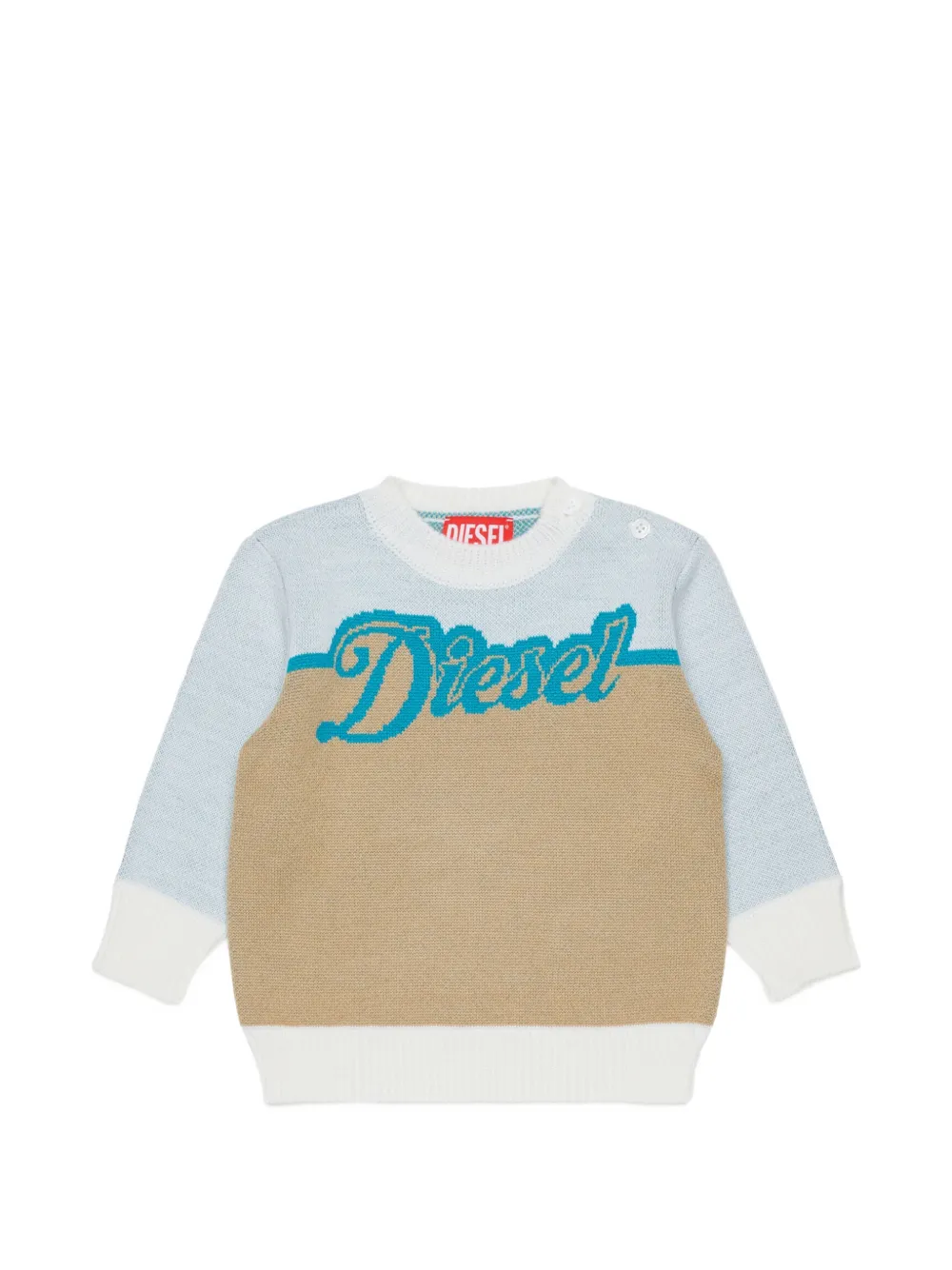 Diesel Kids Maglione con logo a intarsi - Blu