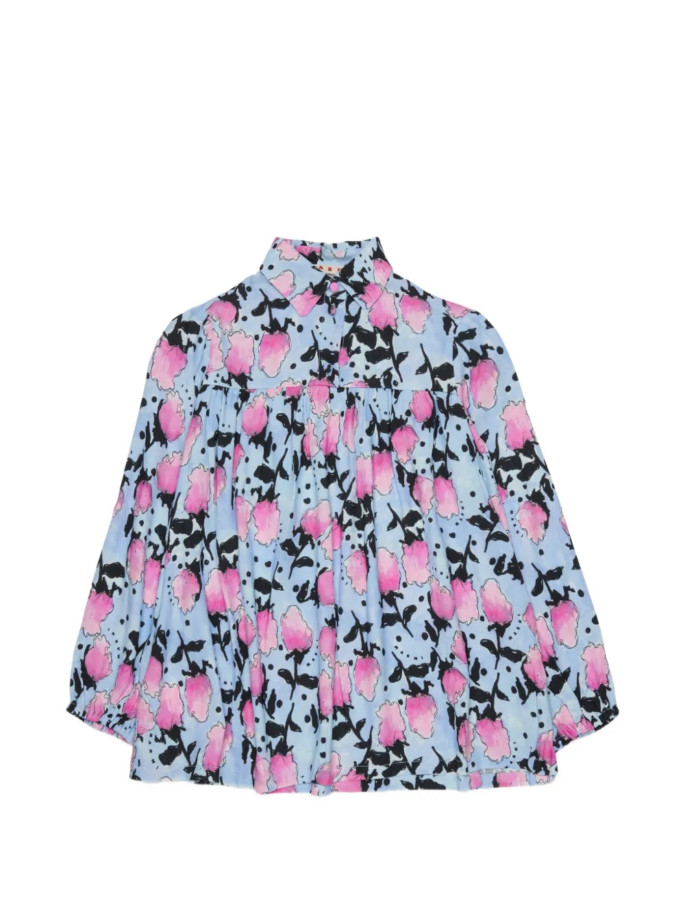 Marni Kids Camicia a fiori - Blu