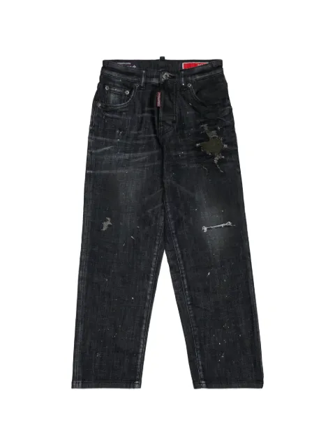 DSQUARED2 KIDS distressed paint-splatter jeans