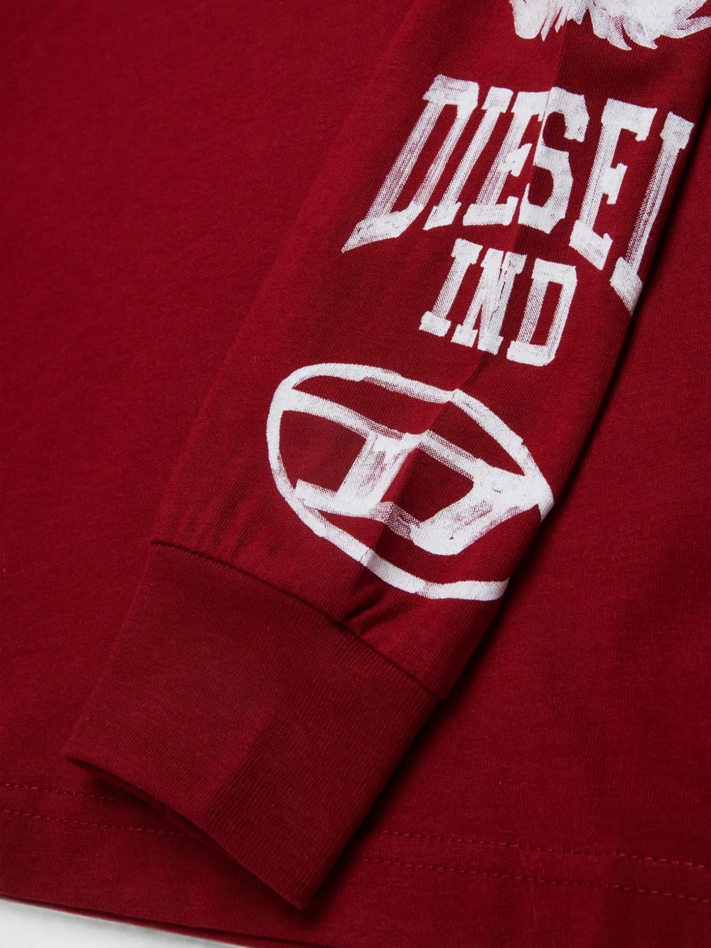 Diesel Kids T-shirt met capuchon lange mouwen en grafische prints in collegestijl Rood