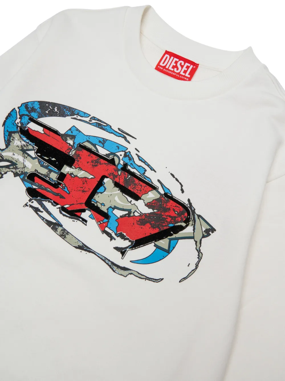 Diesel Kids Sweater met logoprint Wit