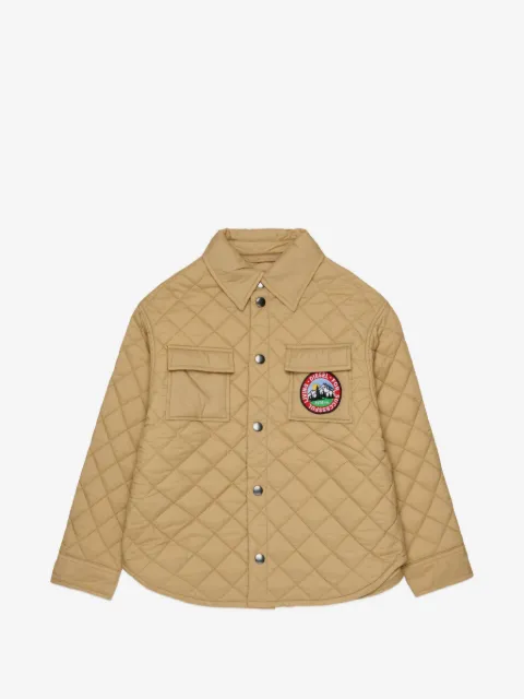 Diesel Kids diamond-quilted logo-patch padded jacket