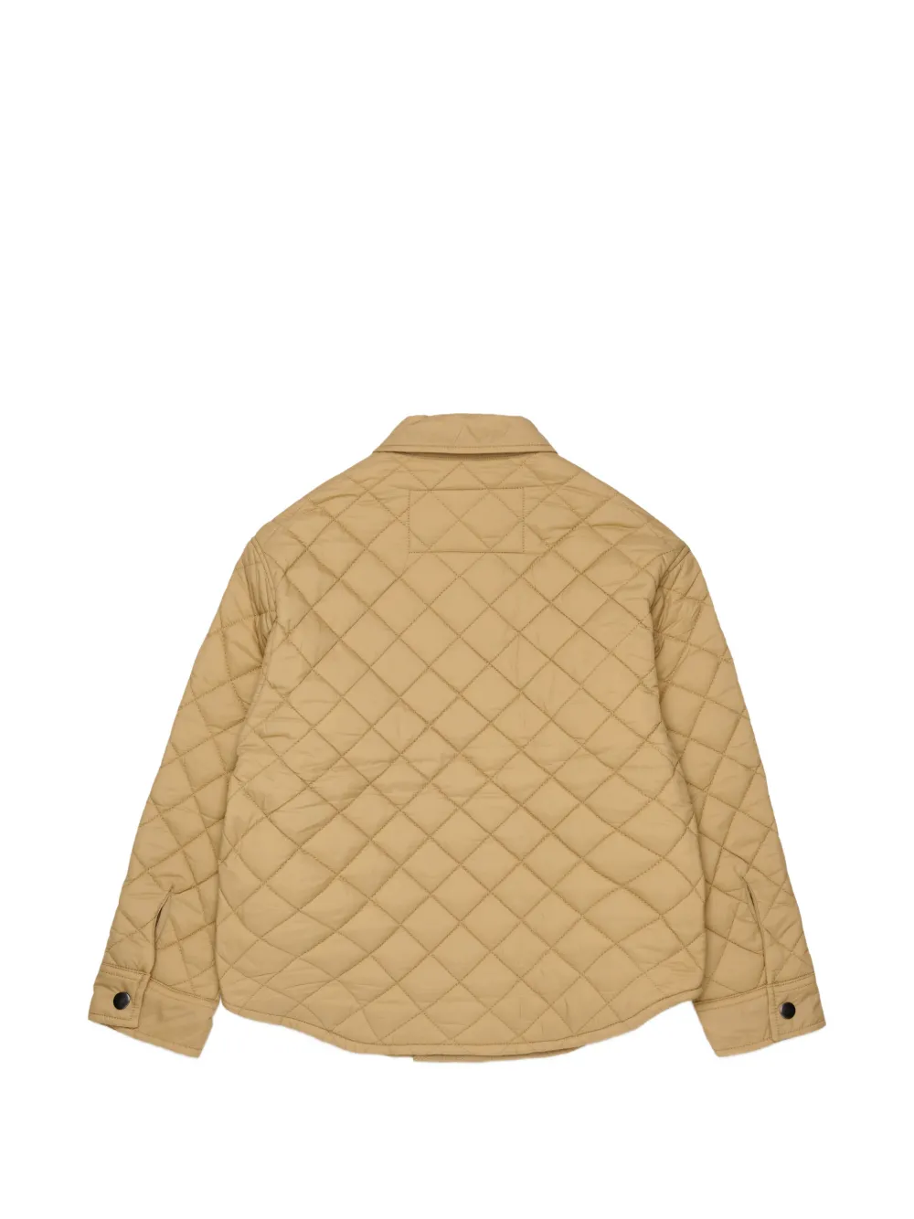 Diesel Kids Diamantvormig gewatteerd jack met logopatch Beige