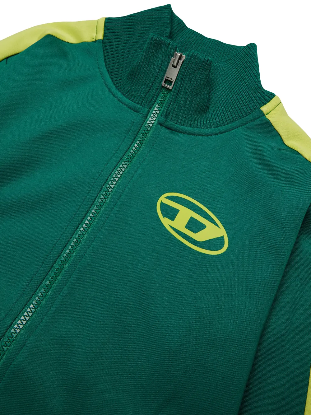 Diesel Kids Trui met zijstreep en logoprint Groen