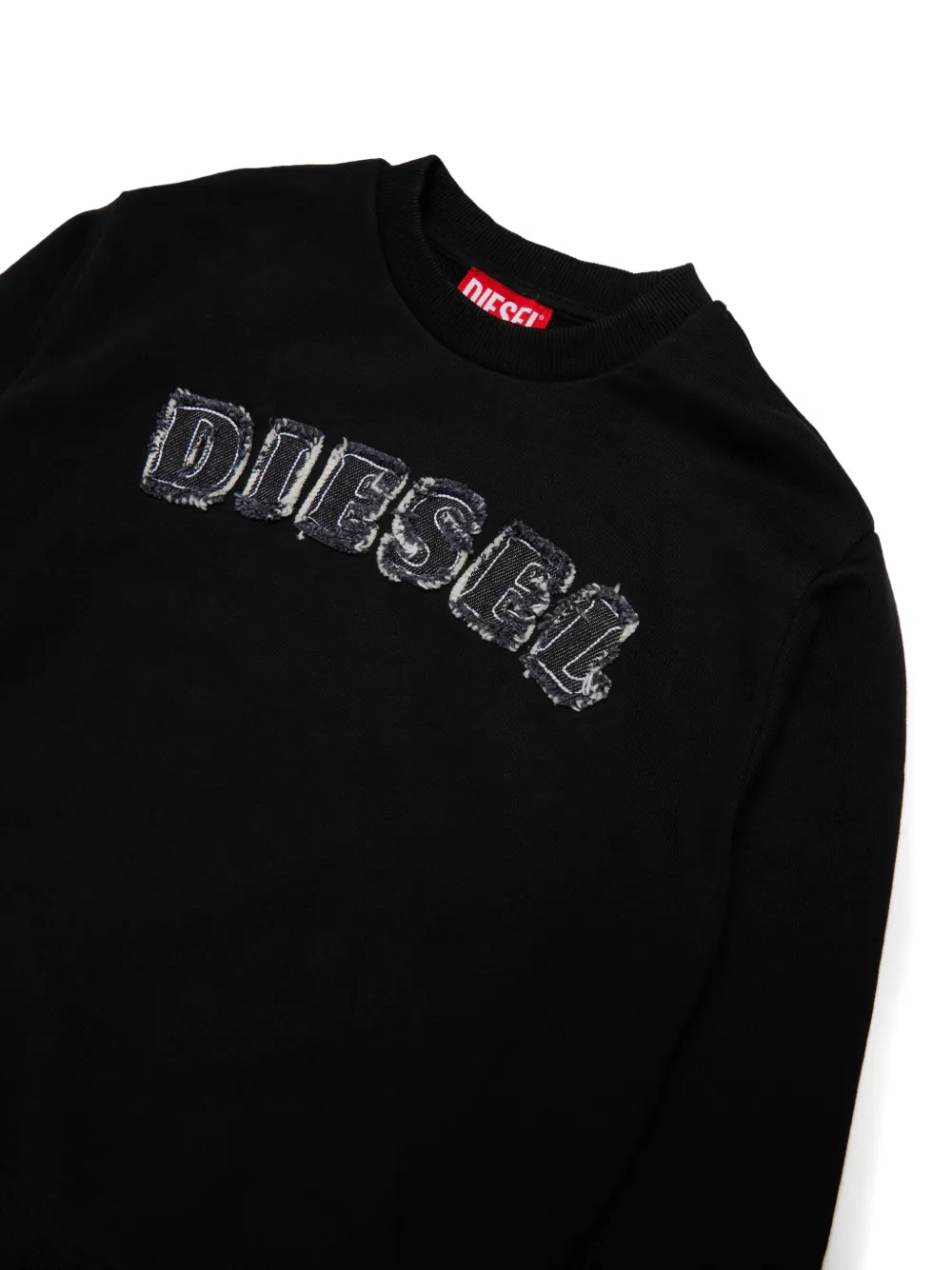 Diesel Kids Sweater met logopatch Zwart