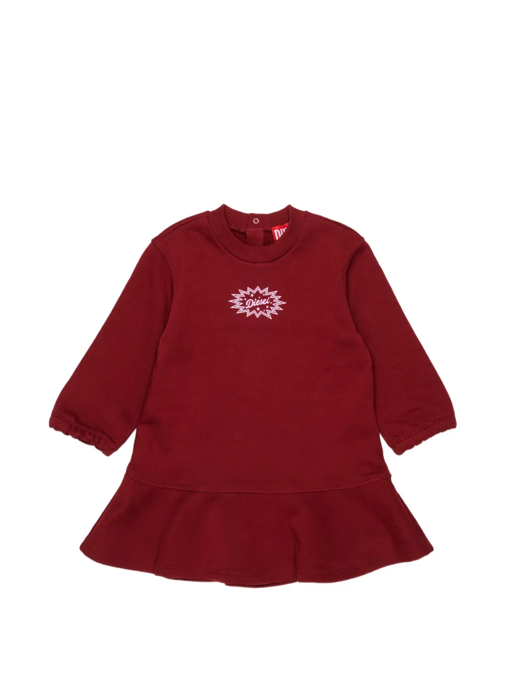 Diesel Kids logo-print ruffle-hem dress - Red