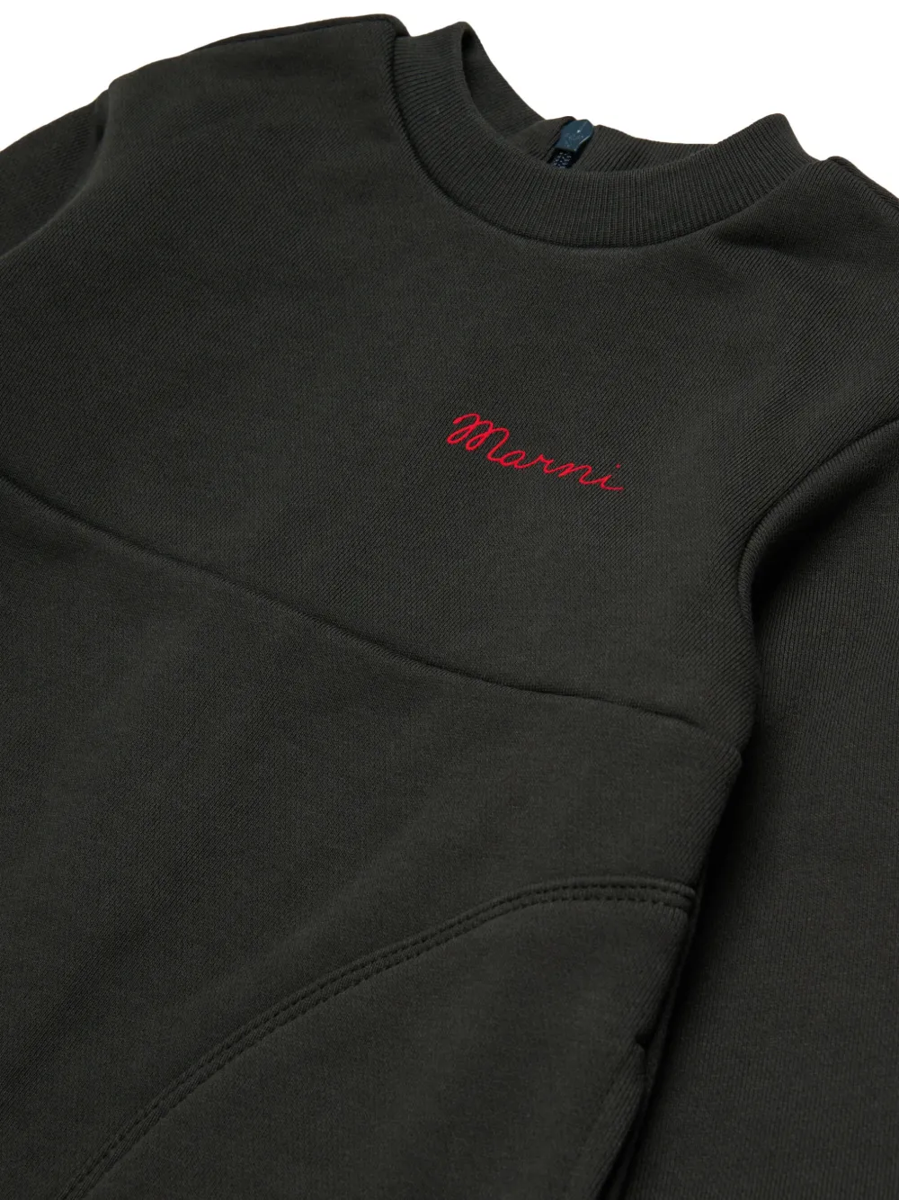 Marni Kids Jurk met geborduurd logo en opgestikte zak Zwart