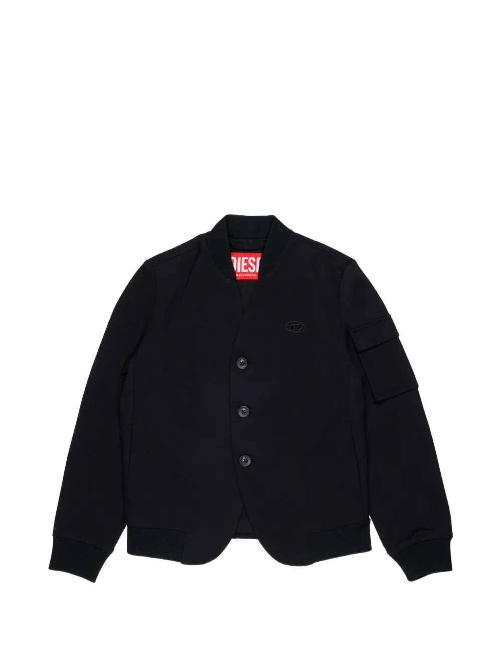 Diesel Kids Bomber con ricamo - Nero