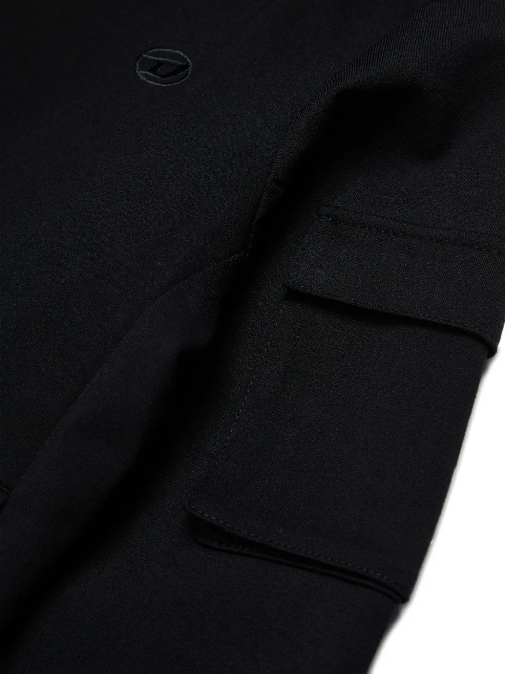 Diesel Kids Button-up bomberjack met geborduurd logo Zwart