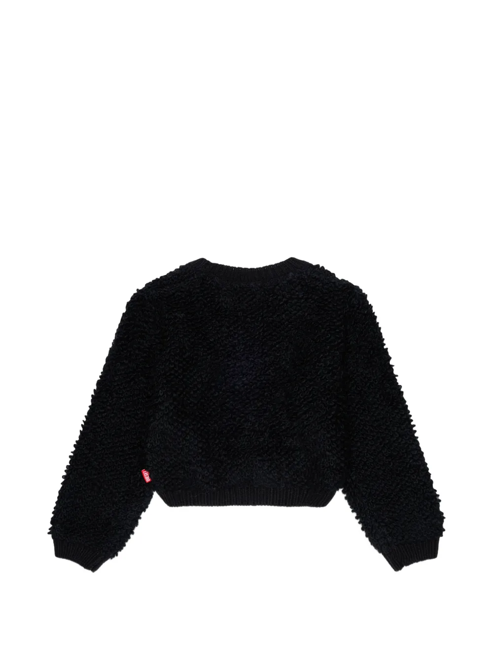 Diesel Kids Bouclé vest met rits Zwart