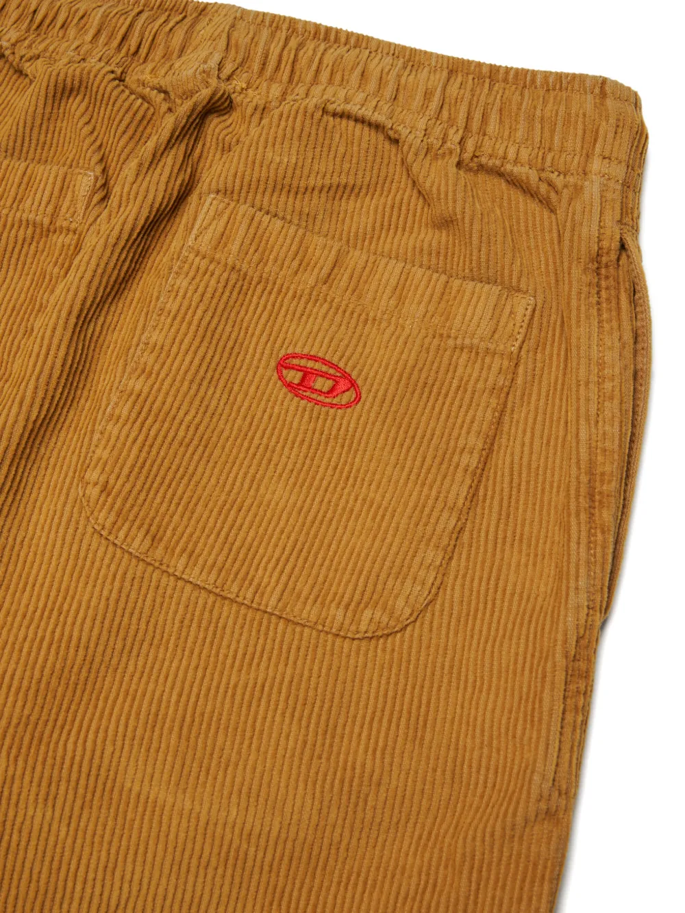 Diesel Kids Ribfluwelen broek met geborduurd logo Bruin